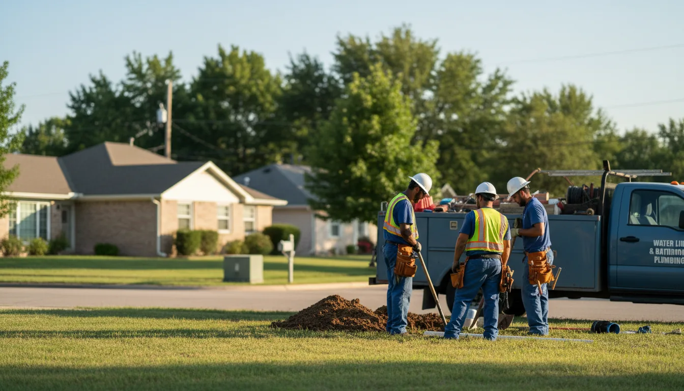 Residential water line and bathroom plumbing service in Waxahachie, TX